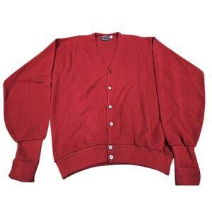 Vintage Milford Sportswear Red Maroon Cardigan Sweater Men's Size XL Made in USA